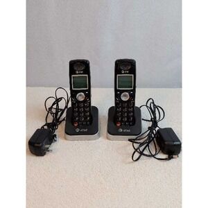AT&T TL74208 Cordless Phone Speakerphone Lot 2 Black Landline